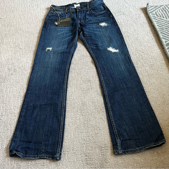 VTG Jimmy Taverniti So Men’s Boot Cut Jeans Sz 33 Beat Up Vintage Resin Y2K NWT - Picture 8 of 15